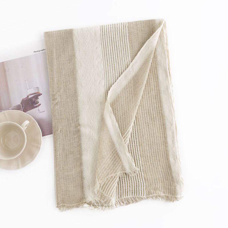 literature and art retro scarf female simple temperament shawl neck protector neck scarf_voghion.com