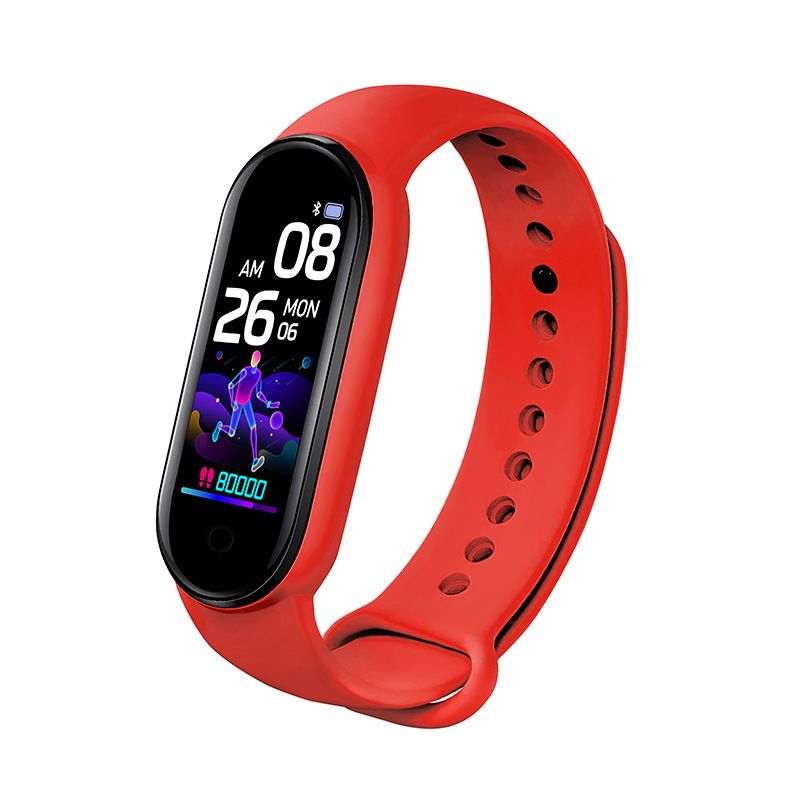 Bluetooth-Trainingsherzfrequenz-, Blutsauerstoff- und Blutdruckmessgerät, Erinnerung zur Überwachung der Schlafgesundheit, verstellbares wasserdichtes M6-Smart-Armband M5_voghion.com