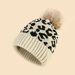 Berretto invernale in maglia da donna alla moda, caldo, foderato in pile, con stampa leopardata, per viaggi in lana durante il freddo_voghion.com
