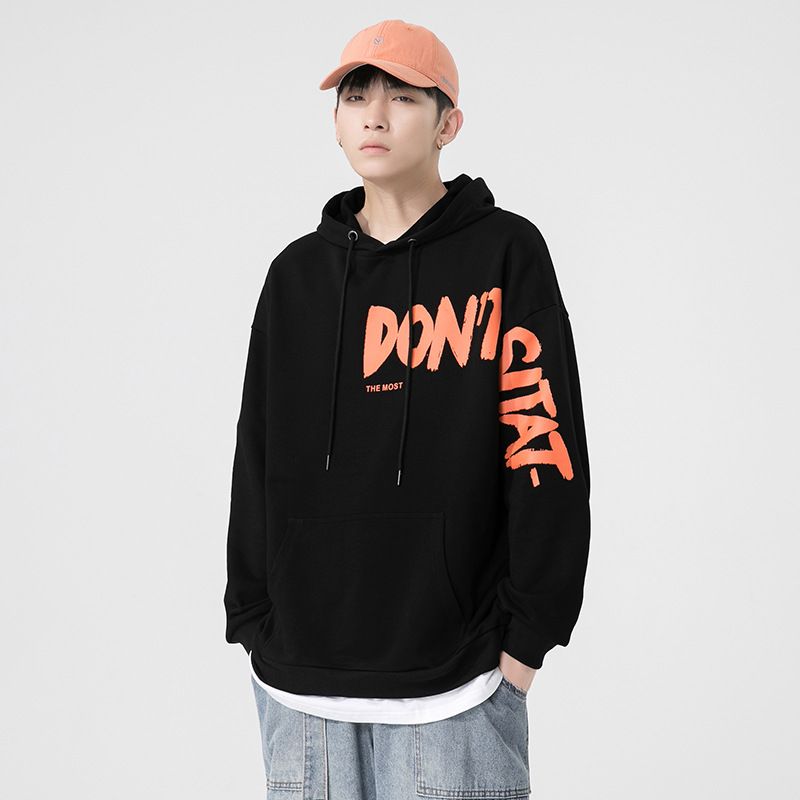 Hooded Sweater Heren 2023 Herfst En Winter Nieuwe Losse Trendy Merk Bedrukte Tops Heren Lange Mouwen Koppel Kleding_voghion.com