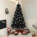 7.5 Ft Tall Artificial Christmas Tree, Unlit Xmas Tree With 1346 Branch Tips, Auto Open, Steel Base, Holiday Décor For Home Office, Black_voghion.com