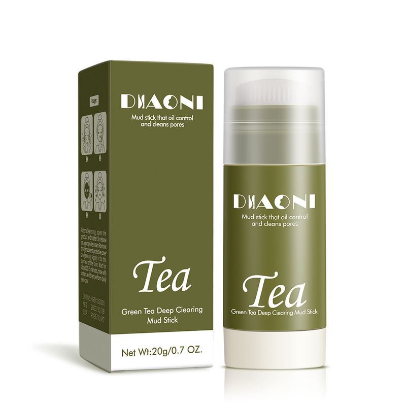 Treatments & Masks New Product DIAONI Green Tea Mud Solid Mask Stick Oil Control Deep Cleansing Pores Blackhead Smearable Mask_voghion.com