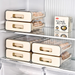 2-Layer Stackable Refrigerator Egg Organizer Clear Plastic Egg Holder Drawer Type Storage Box For Kitchen Organization_voghion.com