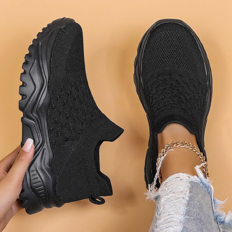 Atmungsaktive Socken-Sneakers für Damen in Übergröße, zum Reinschlüpfen, für faule Schuhe_voghion.com