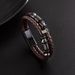 Unisex Woven Creative Leather Stainless Steel Alloy Magnetic Clasp Personality New Bracelet Wristband_voghion.com