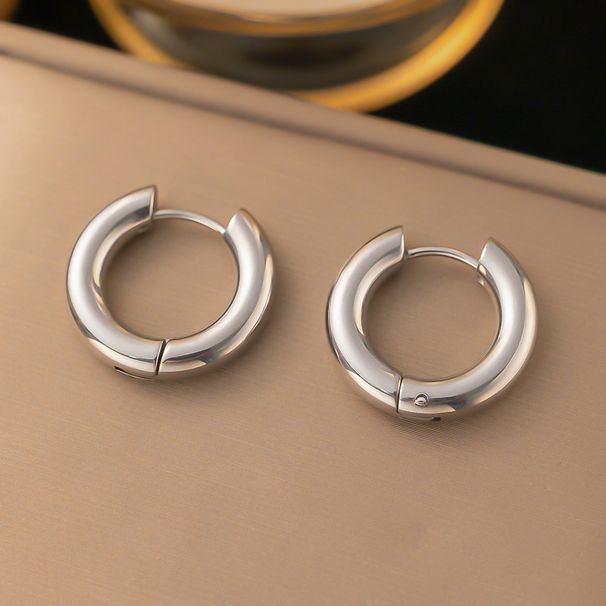 Accessori per orecchini semplici e versatili alla moda Ins, orecchini solidi bicolore a forma di C in acciaio inossidabile_voghion.com