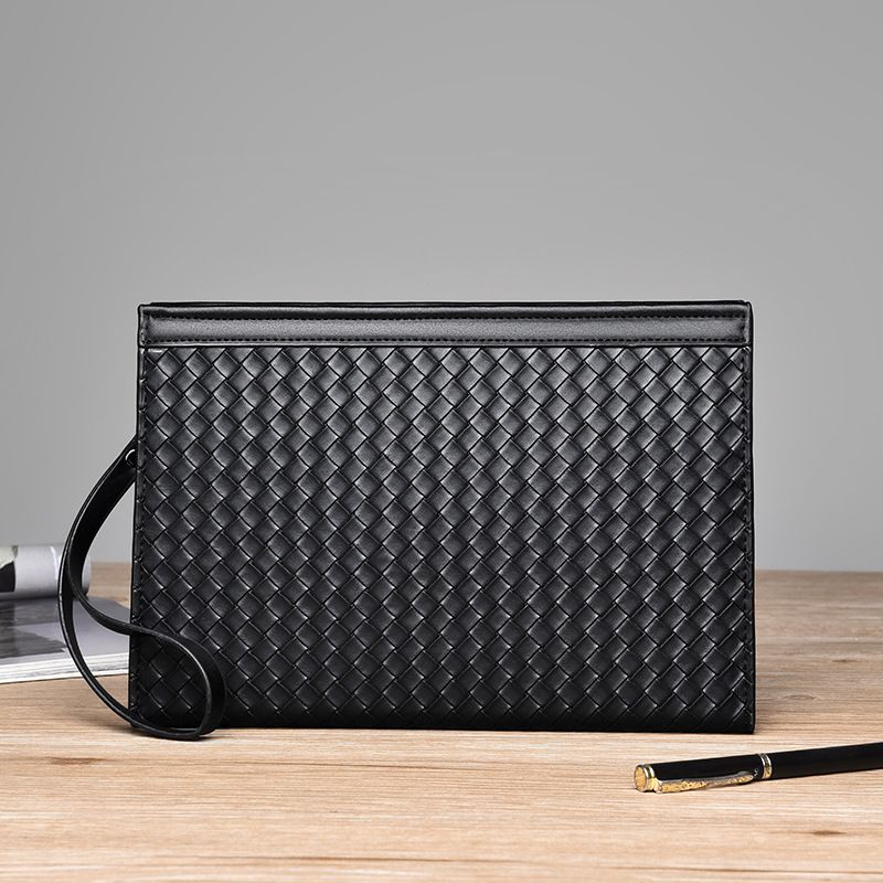 Herrentaschen Neue Herren-Clutch-Tasche Marken-Umschlagtasche mit großem Fassungsvermögen Business Casual Webmuster Herren-Geldbörse_voghion.com