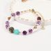Bracelet en pierre naturelle d'améthyste irrégulière Little Star avec cordon de main et perles pour femme réglables_voghion.com