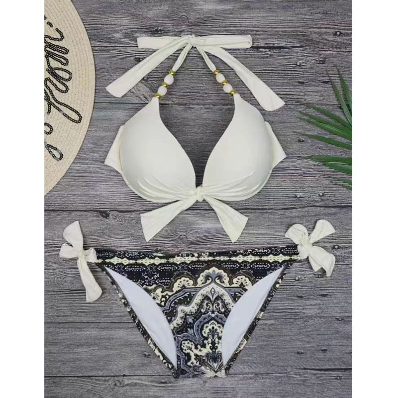 Roupas femininas Praia Biquíni Maiô Alça Triângulo Dividido Maiô Feminino_voghion.com