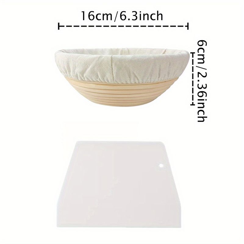 1 set, Bread Proofing Baskets Set, Oval Rattan Braided Bread Dough Basket w/Liners and Slashing Scraper,  Fermentation Kitchen Accessories_voghion.com