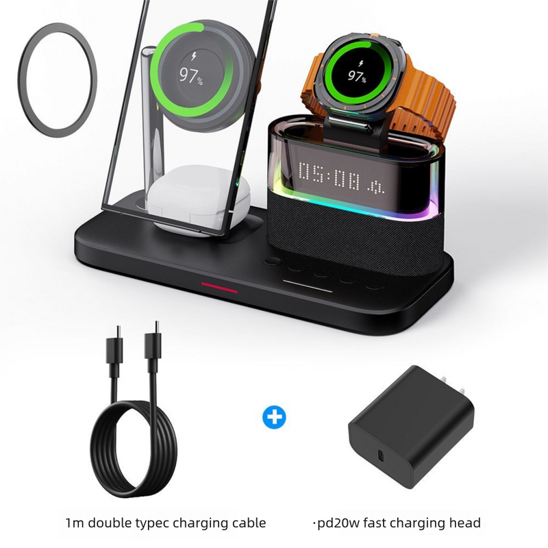 QI2 Certified Multifunctional 3-in-1 Wireless Charger Watch Magnetic Foldable Stand Compatible With Samsung Phones_voghion.com