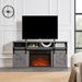 Modern Farmhouse TV Media Stand, Large Barn Inspired Home Entertainment Console, With 23" Fireplace Insert, For TV Up To 65'', With Open Shelves And Closed Cabinets, Grey_voghion.com