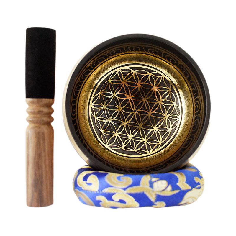 Ciotola tibetana fatta a mano in Nepal, martellata a mano, set di ciotole tibetane per alleviare lo stress, riequilibrare i chakra e strumento di meditazione_voghion.com