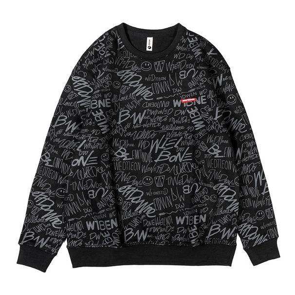 Design Sense Suede Round Neck Sweatshirt For Men, Spring And Autumn New Versatile Fleece Loose Casual Sports Long Sleeve_voghion.com