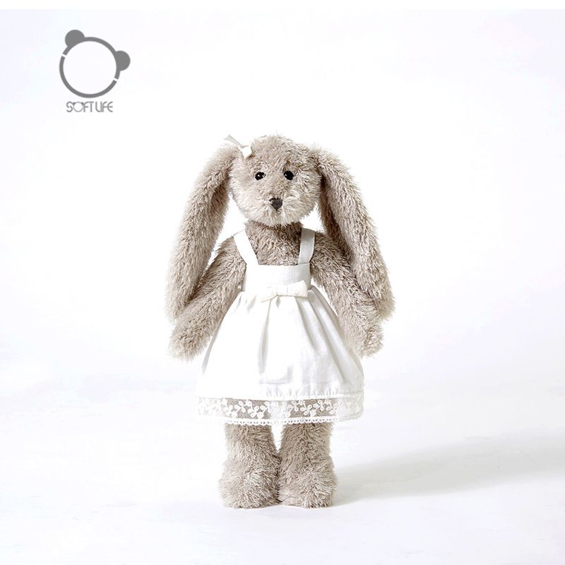 Style White Gauze Skirt Dress Rabbit Plush Toy Girl Sleeping Comfort Doll Birthday Gift Souvenir Doll_voghion.com