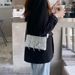 Korean Instagram niche design new spicy girl belt, silver decoration, single shoulder underarm women's bag, casual_voghion.com