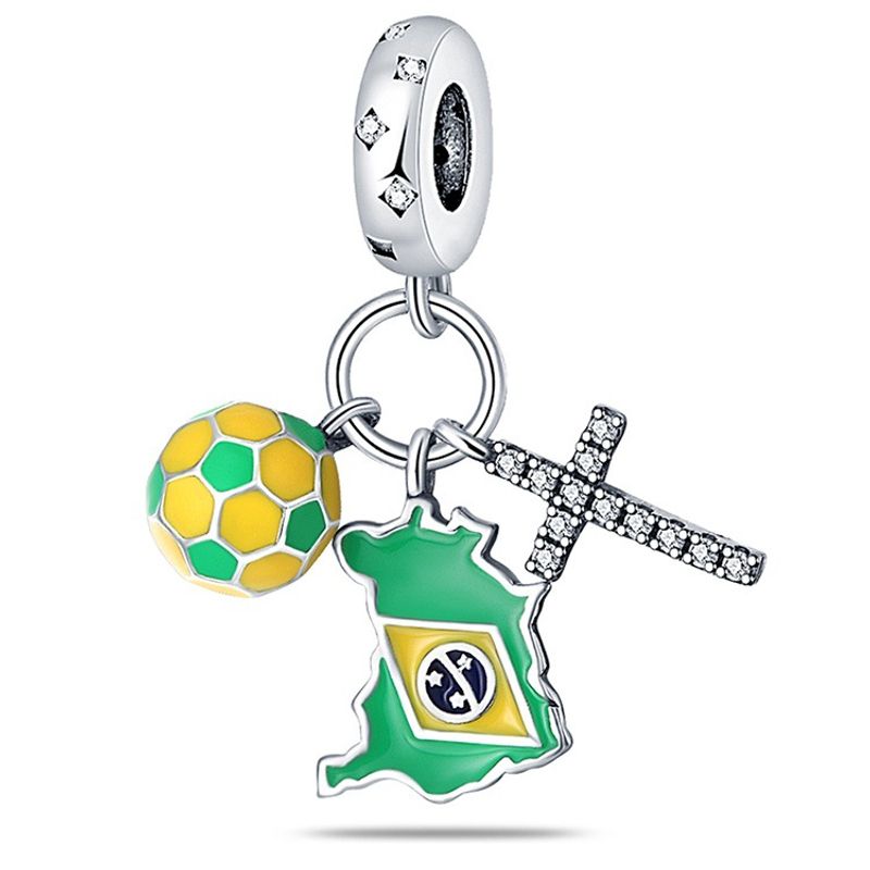 Women's Jewelry Brazilian Football Three Piece Pendant Sports Fashion DIY Jewelry Accessories Bracelet_voghion.com