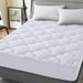 450gsm Cloud-Quilted Polyester Mattress Protector – Hypoallergenic & Ultra-Plush Bed Cover (Twin/Full/Queen/King, White/Gray, OEKO-TEX Certified)_voghion.com