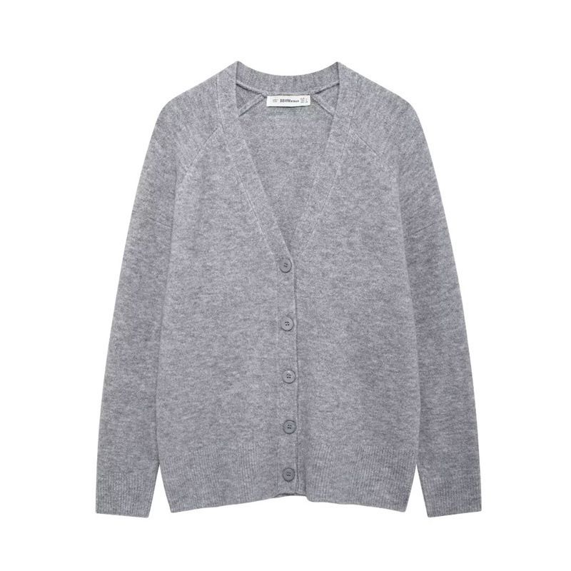 Women's clothing 2024 autumn and winter new fashionable V-neck long sleeved soft knit jacket_voghion.com
