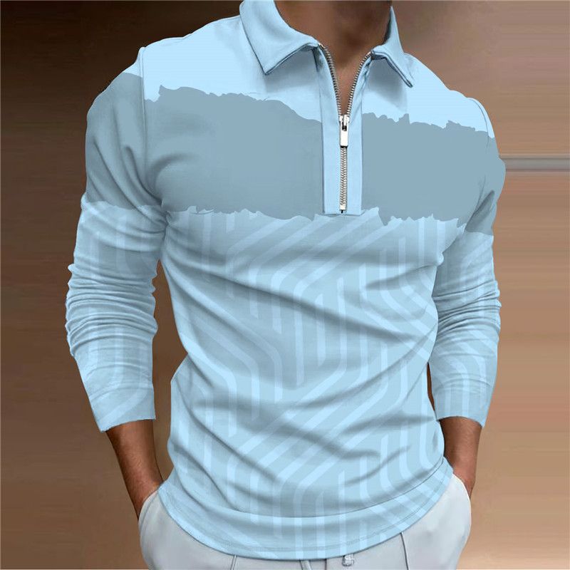 Cool Guy T-särk 3D-prindiga pikkade varrukatega T-särk Moodsad tähestiku Hip Hop Street Meeste polorsärk_voghion.com