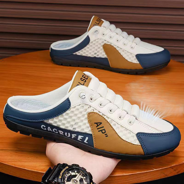 Summer slippers for indoor and outdoor wear, fashionable soft soled half large size lightweight slippers, men's shoes_voghion.com
