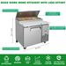 Orikool 44 IN Commercial Pizza Prep Table With A Built-in Refrigerator 11 Cu.Ft, Butcher Block Cutting Board, Protection Lid, Cold Storage, And Smooth-Rolling Casters, ETL Certified_voghion.com