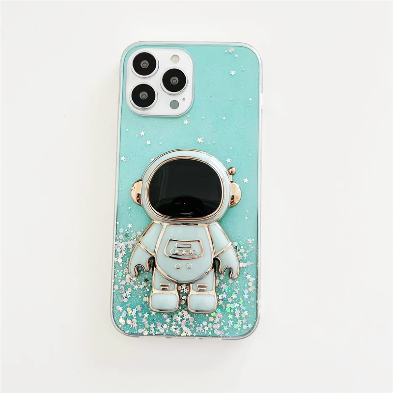 Custodia per telefono per OPPO A9 2020 A53 Glitter Stars Astronaut Fold Supporto per telefono Custodia morbida A15 A16 A54 A74 A92S A72 A15 A5S_voghion.com