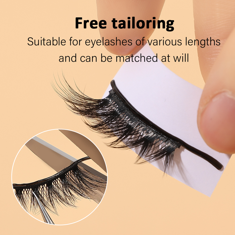 40/50 pieces of adhesive free false eyelash self-adhesive strips, waterproof and reusable adhesive free eyelas_voghion.com
