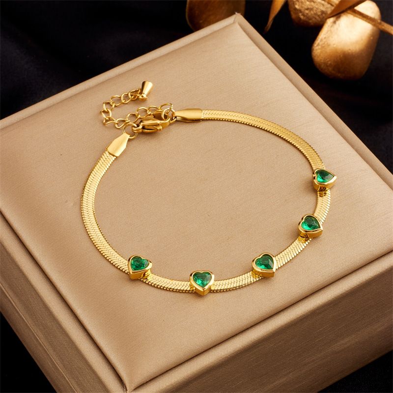 Nicho de personalidad, temperamento simple, versátil, con incrustaciones de diamantes, amor, acero de titanio, cadena de hueso de serpiente, pulsera de joyería_voghion.com