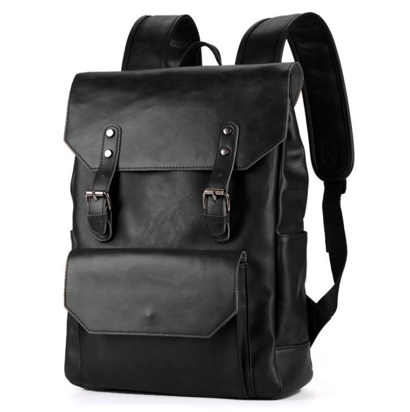 Men Vintage PU Leather Laptop Backpack Urban School Bag Popular Style Orange Bags and Shoulder Student Backpacks Bookbag_voghion.com