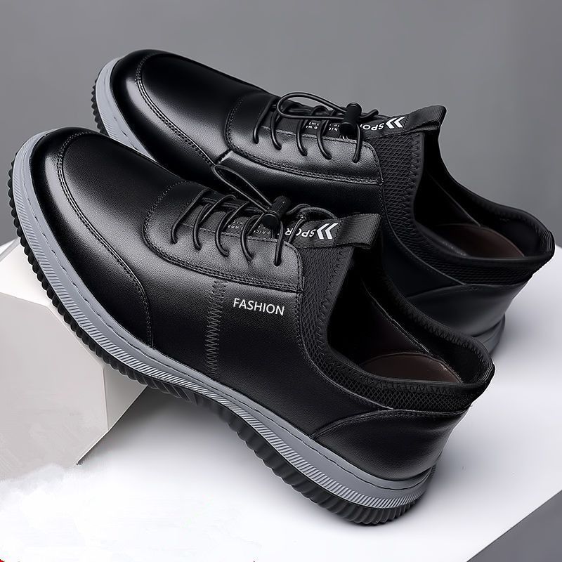 Douyin Nuovo Casual Pelle Traspirante Uomo Fondo Morbido Pannello Guida Piselli Scarpe_voghion.com