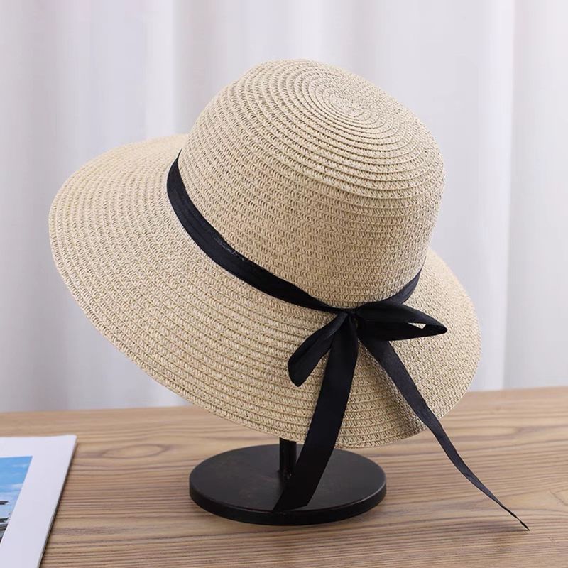 Strohhut für Damen, Sommer, koreanische Version, vielseitiger Sonnenhut, Sonnenschutz für Damen, dünner Urlaub am Meer, faltbarer Strand-Sonnenhut_voghion.com