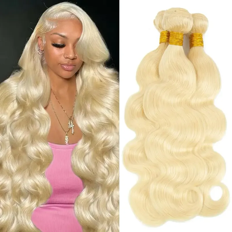 613 Blonde Body Wave Human Hair Bundles 100% Onbewerkte Braziliaanse Maagdelijke Haarverlenging_voghion.com