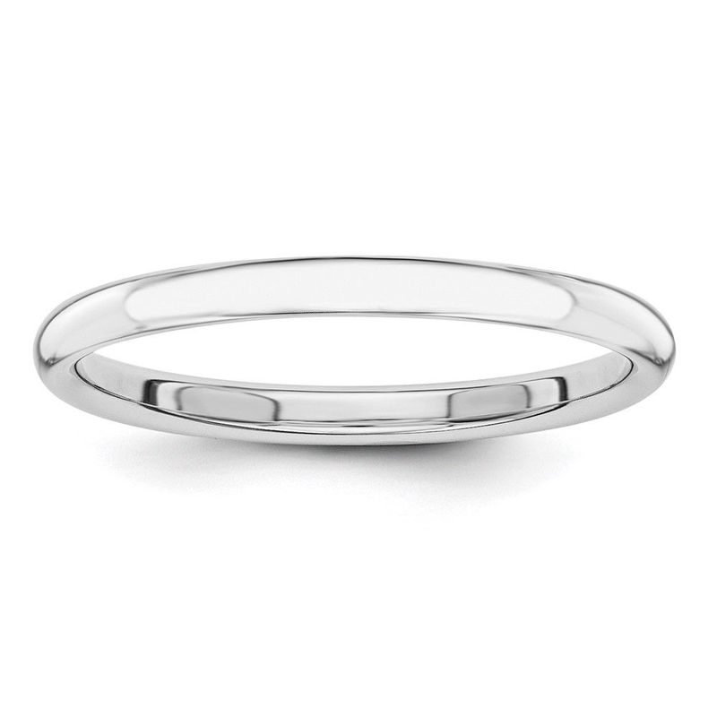 10K White Gold Polished 2mm Stackable Band Size 7.5_voghion.com