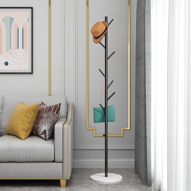Floor-standing Coat For Bedroom With Marble Base, Iron Art Multi-functional Storage, Simple Modern Clothes Rack_voghion.com