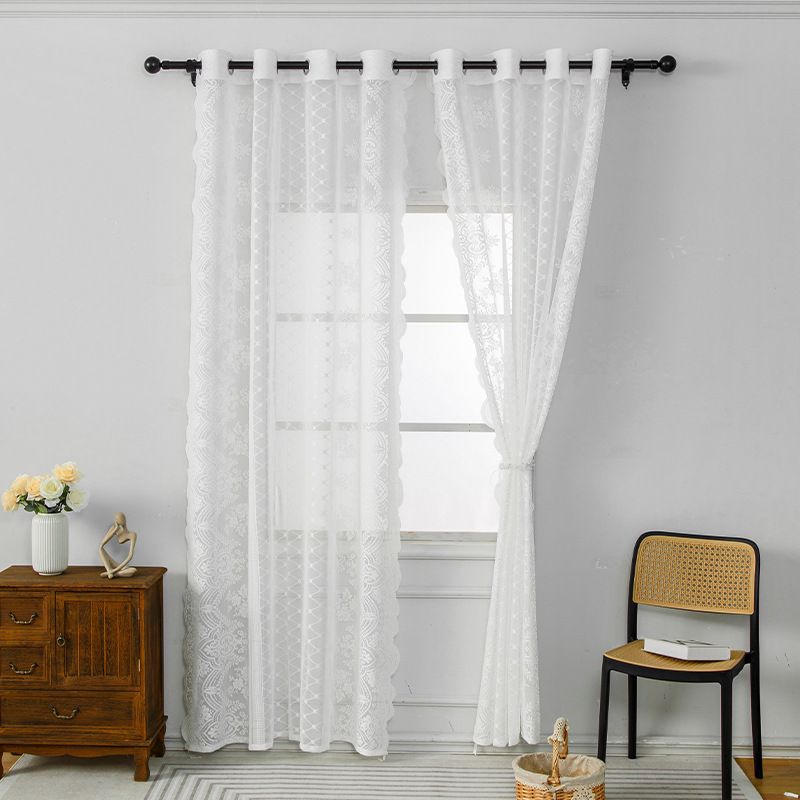 Tende in pizzo semplici e alla moda, per soggiorno, camera da letto, tende calde, tende in pizzo francese_voghion.com