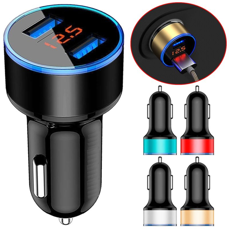 Xinweiqing 3,1 A Dual USB 2 Anschlüsse LCD-Display 12–24 V Zigarettenanzünder-Autoladegerät_voghion.com