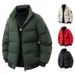 „Herren-Steppjacke mit Stehkragen – Wintermantel mit dicker Baumwollfüllung, locker sitzende Freizeitoberbekleidung in Schwarz, Rot und mehr“_voghion.com