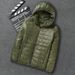 Men's Lightweight Down Jacket With Stand Collar Or Hooded, Slim Fit, Thin & Warm, Casual Winter Coat For Youth_voghion.com