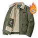 Giacca in velluto a coste da uomo con fodera in pile – Vestibilità rilassata adatta all'inverno (cachi/oliva/nero/marrone, M-5XL, collo alto, casual e calda)_voghion.com