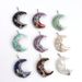 Collana in resina con albero della vita - Ciondolo a forma di luna con ghiaia di cristallo colorato per protezione spirituale e buona fortuna_voghion.com