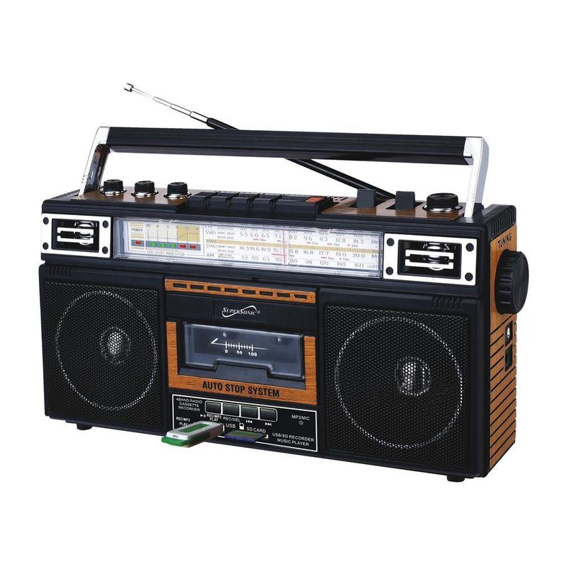 Supersonic 4 Band Radio & Cassette Player + Cassette To Mp3 Converter & Bluetooth_voghion.com