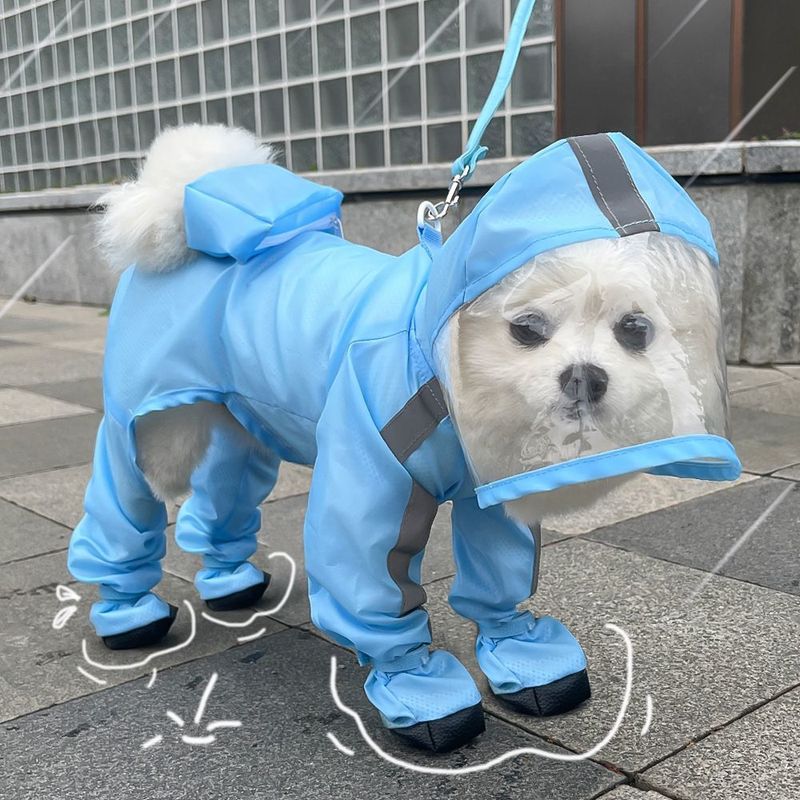 Pet Dog Puppy Transparent Rainwear Rainwear Pet Jacket cu glugă impermeabilă Haine Soft PVC Dogs Small Small Dogs Raincoat Puppy Rain Poncho_voghion.com