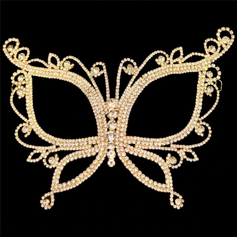 Makeup Ball Female Sexy Diamond Princess Party Performance Half Face Butterfly Mask_voghion.com