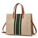 Ldies' Briefcase Professional Stripes Simple Shoulder Large Bag Large Capacity Canvas Bag_voghion.com