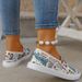 Scarpe da donna basse con lacci, stampate, con punta rotonda, in stile europeo e americano, primavera-autunno 2023, per il dropshipping_voghion.com