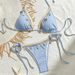 Maillot de bain sexy à trois points pour femme, bikini fendu, string noué_voghion.com
