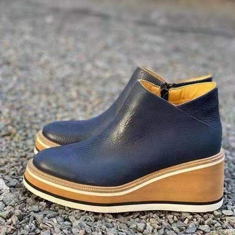 Casual hoge loafers van pluche platformschoenen voor dames_voghion.com