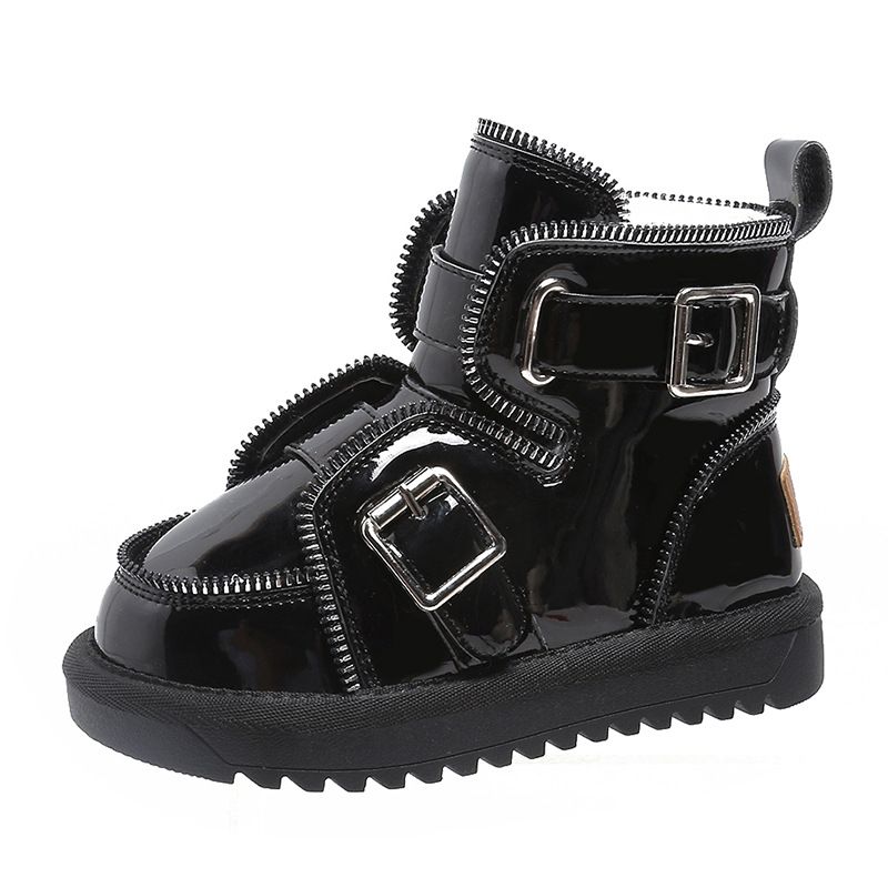 Kids Shoes Children's Snow Boots 2024 Winter Children's Shoes Little Girls Cotton Shoes Short Boots Boys Baby Motorcycle Boots Large Cotton Warmth_voghion.com