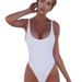 Damenbekleidung Sexy Einteiliger Badeanzug in Volltonfarbe Damen Einteiliger Badeanzug Einfarbig Spot_voghion.com